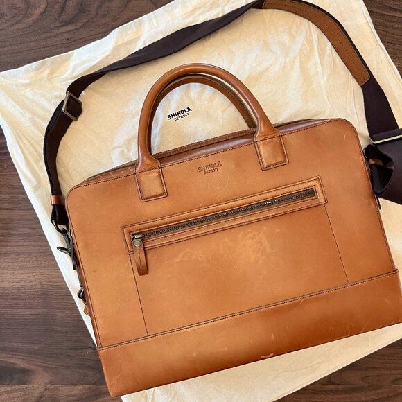 Shinola Detroit Bedrock Leather Briefcase